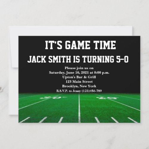 Man Football Custom Birthday Invitation