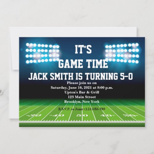 Man Football Custom Birthday Invitation