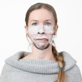 Man Funny Silly Grimace Adult Cloth Face Mask (Worn)