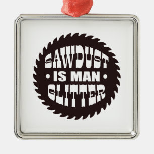 Man Glitter Metal Ornament