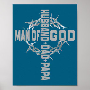 Man God Religious Christian Cross Faith Design Poster
