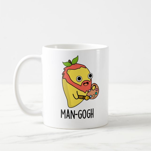 Man-gogh Funny Artist Mango Pun Coffee Mug (Left)