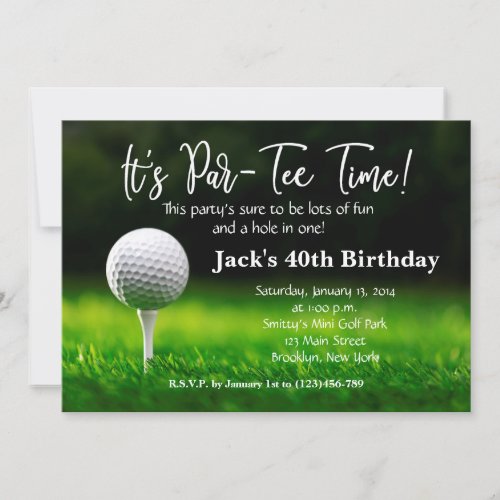Man Golf Birthday Invitation