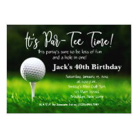 Man Golf Birthday Invitation
