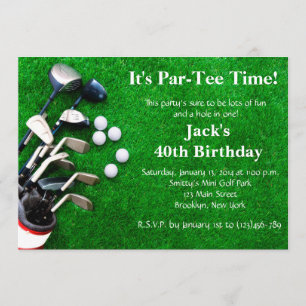 Man Golf Birthday Invitation
