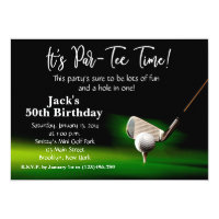 Man Golf Birthday Invitation