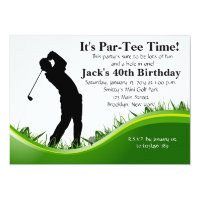 Man Golf Birthday Invitation