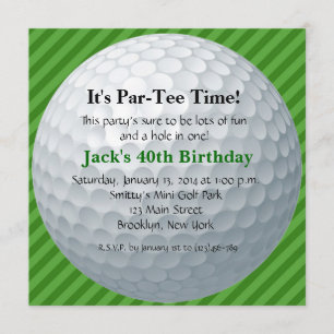 Man Golf Birthday Invitation