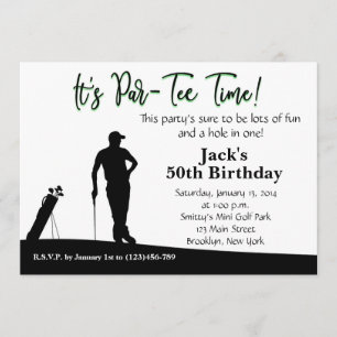Man Golf Birthday Invitation
