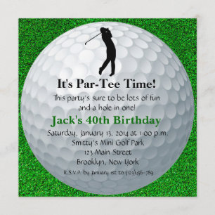 Man Golf Birthday Invitation