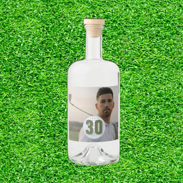 Man Golf Party Snapshot! Liquor Bottle Label (Cheers to Unforgettable Drives!)