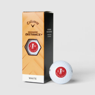 Man Golfer   Red Monogram  Golf Balls