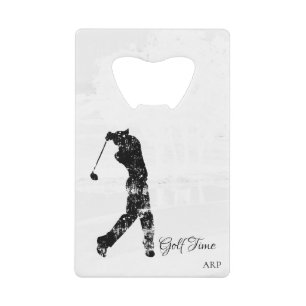 *~* Man Golfing Golf Course Pond Tree Golfer Credit Card Bottle Opener
