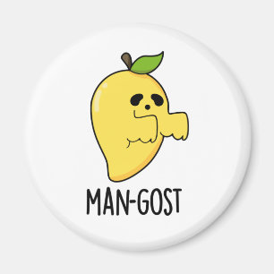Man-gost Funny Halloween Mango Fruit Ghost Pun Magnet