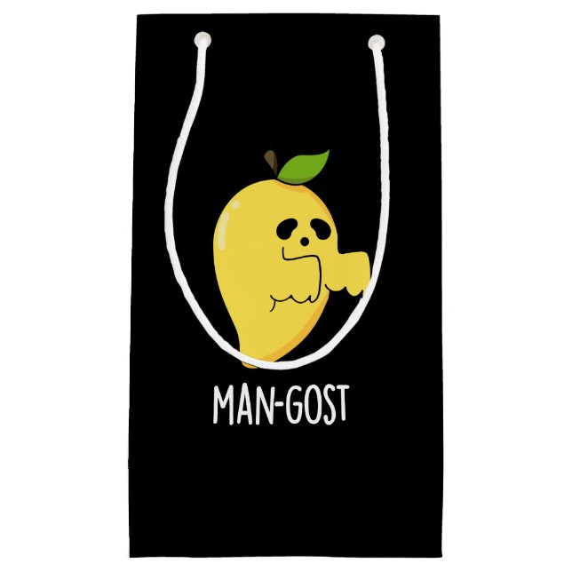 Man-gost Funny Halloween Mango Ghost Pun Dark BG Small Gift Bag (Front)