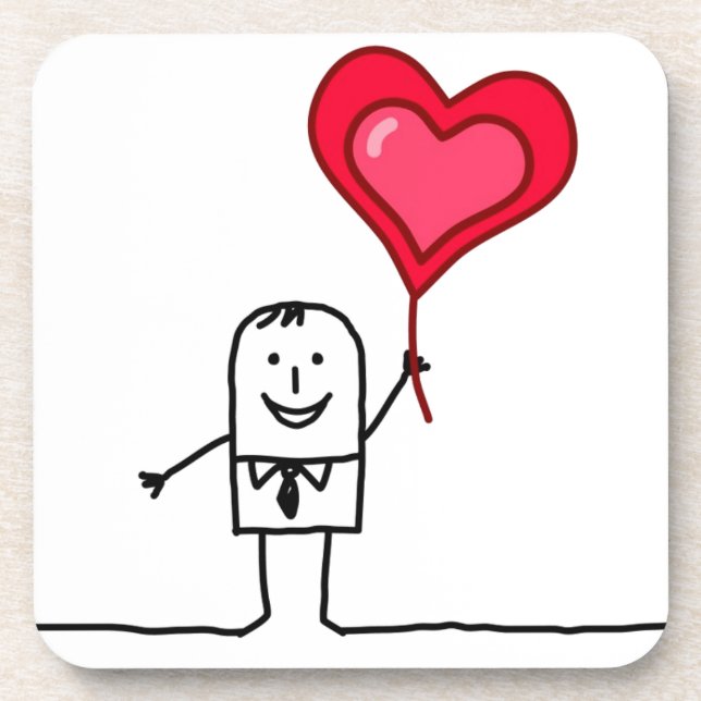 Man & Heart Beverage Coaster (Front)