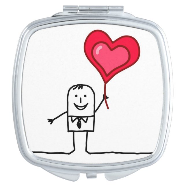 Man & Heart Compact Mirror (Front)