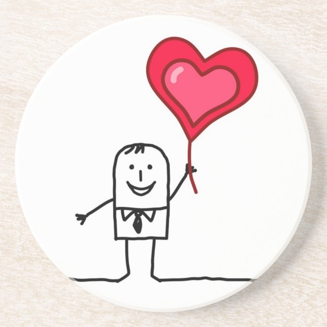 Man & Heart Drink Coaster (Front)