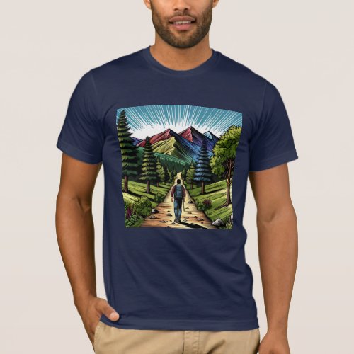 Man Hiking the Trails T_Shirt