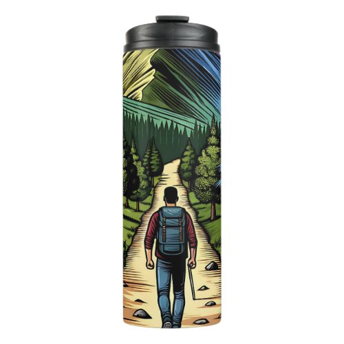 Man Hiking the Trails Thermal Tumbler
