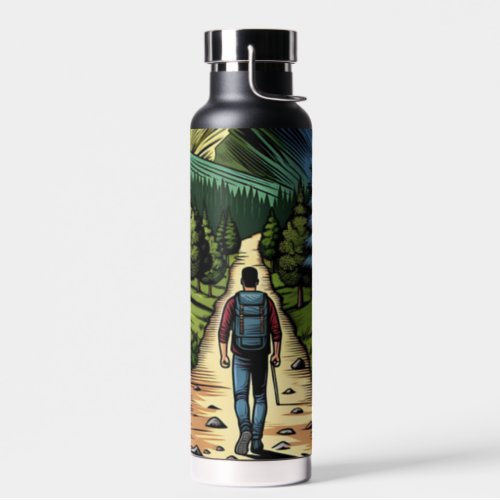Man Hiking the Trails Water Bottle