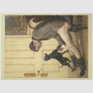 Man & His Dog Decoupage Paper