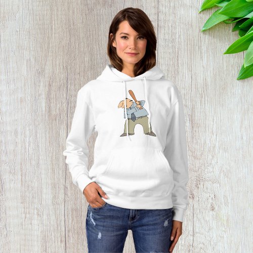 Man Holding A Baseball Bat Womens Hoodie