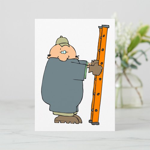 Man Holding A Ladder Invitation