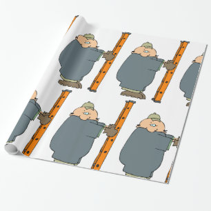 Man Holding A Ladder Wrapping Paper