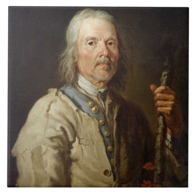 Man Holding a Staff, c.1800 (oil on canvas) Ceramic Tile (Front)