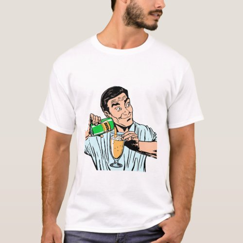 man holding beer can  T_Shirt