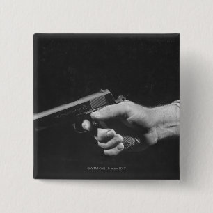Man Holding Gun Pinback Button