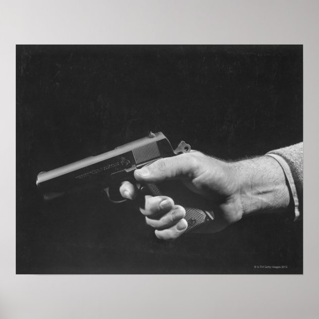 Man Holding Gun Poster (Front)