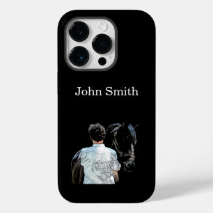 Man Holding Horse Dark Cell Phone Case