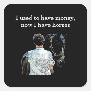 Man Holding Horse Dark Stickers