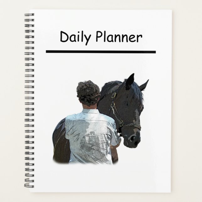 Man Holding Horse Light Daily Planner (Front)