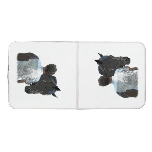 Man Holding Horse Light Tailgate Beer Pong Table