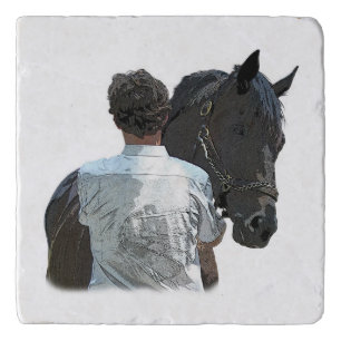 Man Holding Horse Light Trivet