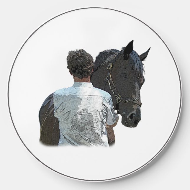 Man Holding Horse Light Wireless Charger (Front)