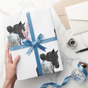 Man Holding Horse Light Wrapping Paper