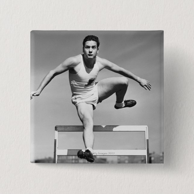 Man Hurdling Button (Front)