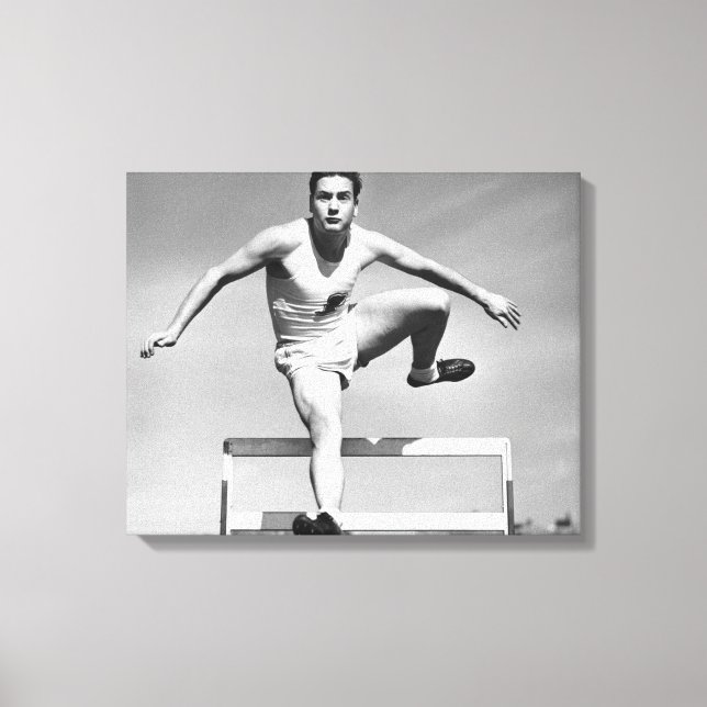 Man Hurdling Canvas Print (Front)