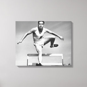Man Hurdling Canvas Print