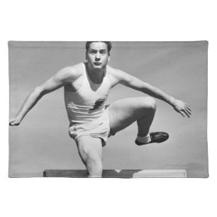 Man Hurdling Cloth Placemat
