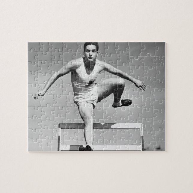 Man Hurdling Jigsaw Puzzle (Horizontal)