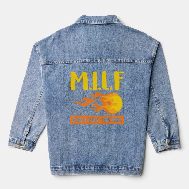Man I Love Fireball Gift  Denim Jacket (Back)