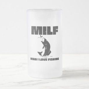 Man I Love Fishing Frosted Glass Mug