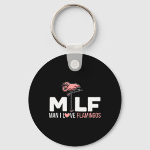 Man I Love Flamingos Bird Lover Summer Flamingo Keychain