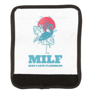 Man I Love Flamingos Luggage Handle Wrap