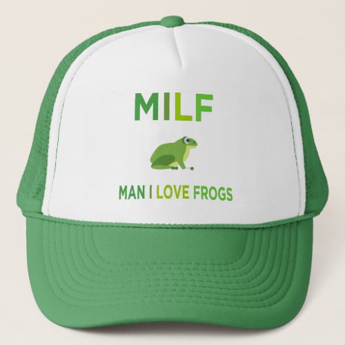 man i love frogs green trucker hat